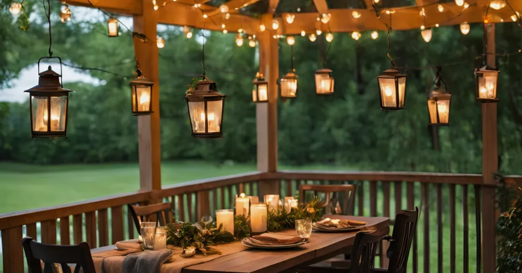 String Lights with Lantern Covers