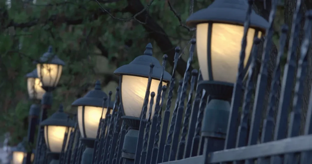 Lantern-Style Fence Lights